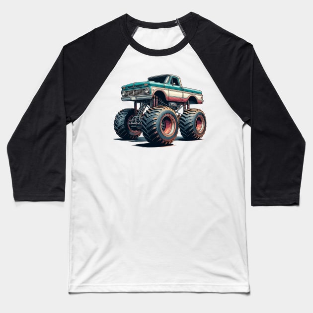 Monster Truck Baseball T-Shirt by Vehicles-Art